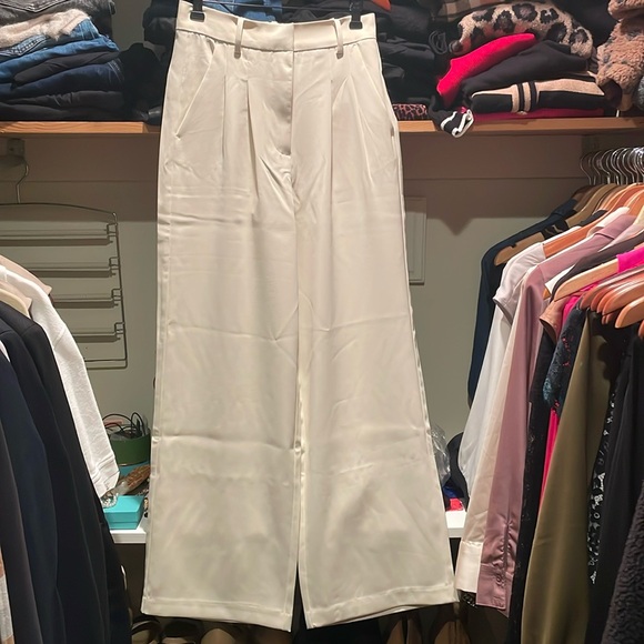 French Connection Wide Leg Trousers Size XS New Cream Ivory - Picture 2 of 4